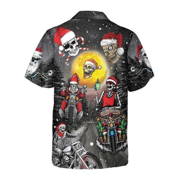 Christmas Hawaiian Shirt, Santa Skeleton Merry Christmas Hawaiian Shirt, Xmas Hawaiian Shirts