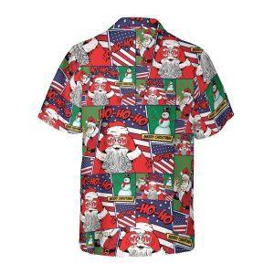 Christmas Hawaiian Shirt Santa With American Flag Comic Style Hawaiian Shirts Xmas Hawaiian Shirts 2 v8qfix.jpg