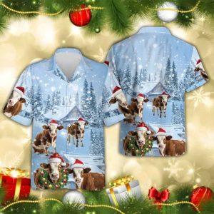 Christmas Hawaiian Shirt Shorthorn Cow Christmas Hawaiian Shirts Xmas Hawaiian Shirts 2 axztms.jpg