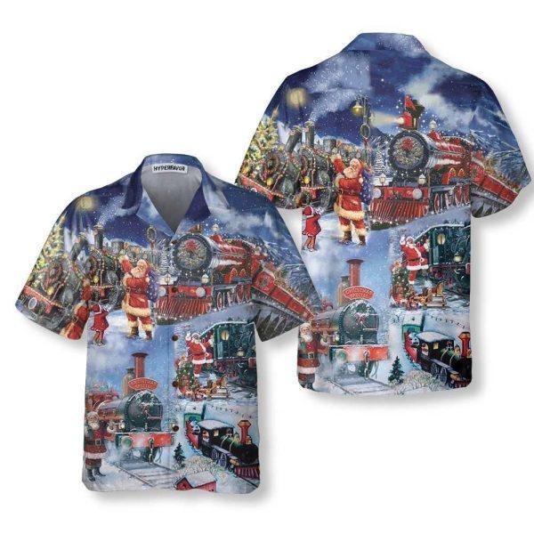 Christmas Hawaiian Shirt, Train To Christmas Hawaiian Shirt, Xmas Hawaiian Shirts