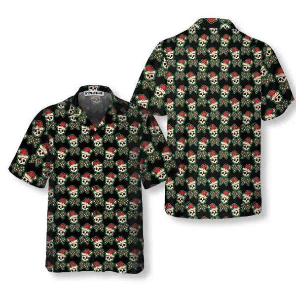 Christmas Hawaiian Shirt, Vintage Pirate Santa Skull Hawaiian Shirt, Xmas Hawaiian Shirts