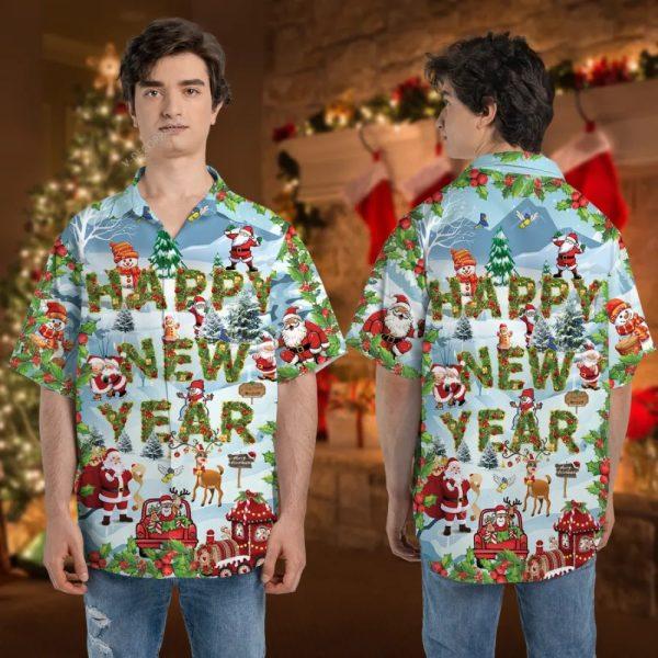 Christmas Hawaiian Shirt, Xmas Happy New Year 2024 Season Greeting Hawaiian Shirt, Xmas Hawaiian Shirts