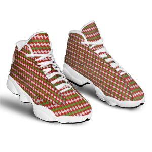 Christmas JD13 Shoes, Christmas Shoes, Argyle Christmas Themed Print Pattern Jd13 Shoes, Christmas Shoes 2023