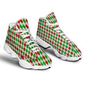 Christmas JD13 Shoes, Christmas Shoes, Argyle Merry Christmas Print Pattern Jd13 Shoes, Christmas Shoes 2023
