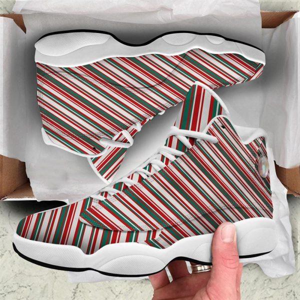 Christmas JD13 Shoes, Christmas Shoes, Candy Cane Stripe Christmas Print Jd13 Shoes, Christmas Shoes 2023