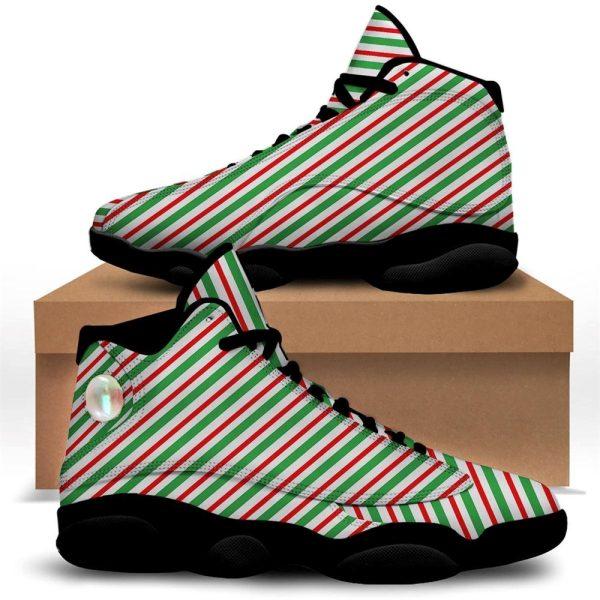 Christmas JD13 Shoes, Christmas Shoes, Candy Cane Stripes Christmas Print Jd13 Shoes, Christmas Shoes 2023