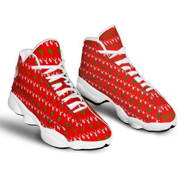 Christmas JD13 Shoes, Christmas Shoes, Deer Argyle Christmas Print Pattern Jd13 Shoes, Christmas Shoes 2023