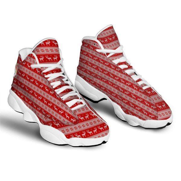 Christmas JD13 Shoes, Christmas Shoes, Deer Knitted Christmas Print Pattern Jd13 Shoes, Christmas Shoes 2023
