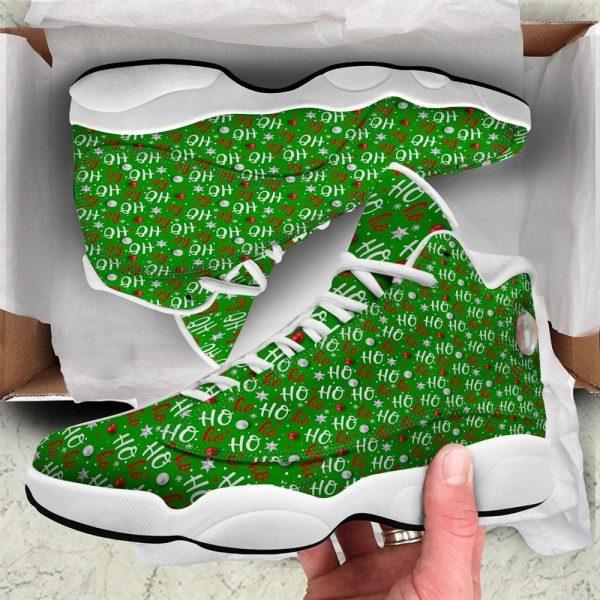 Christmas JD13 Shoes, Christmas Shoes, Ho Ho Christmas Santa Print Pattern Jd13 Shoes, Christmas Shoes 2023