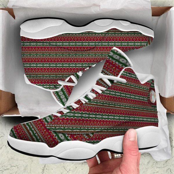 Christmas JD13 Shoes, Christmas Shoes, Holiday Knitted Christmas Print Pattern Jd13 Shoes, Christmas Shoes 2023