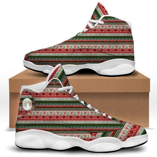 Christmas JD13 Shoes, Christmas Shoes, Knitted Christmas Tree Print Pattern Jd13 Shoes, Christmas Shoes 2023