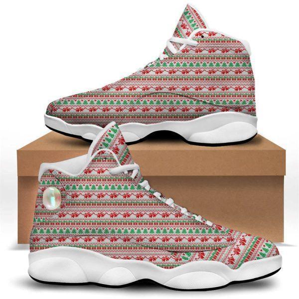 Christmas JD13 Shoes, Christmas Shoes, Party Knitted Christmas Print Pattern Jd13 Shoes, Christmas Shoes 2023