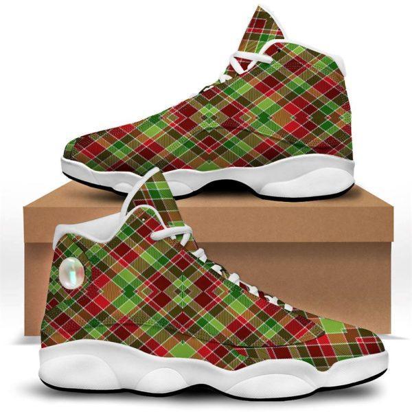 Christmas JD13 Shoes, Christmas Shoes, Plaid Merry Christmas Print Pattern Jd13 Shoes, Christmas Shoes 2023