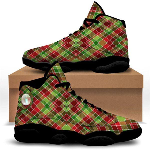 Christmas JD13 Shoes, Christmas Shoes, Plaid Merry Christmas Print Pattern Jd13 Shoes, Christmas Shoes 2023