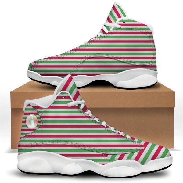 Christmas JD13 Shoes, Christmas Shoes, Striped Merry Christmas Print Pattern Jd13 Shoes, Christmas Shoes 2023