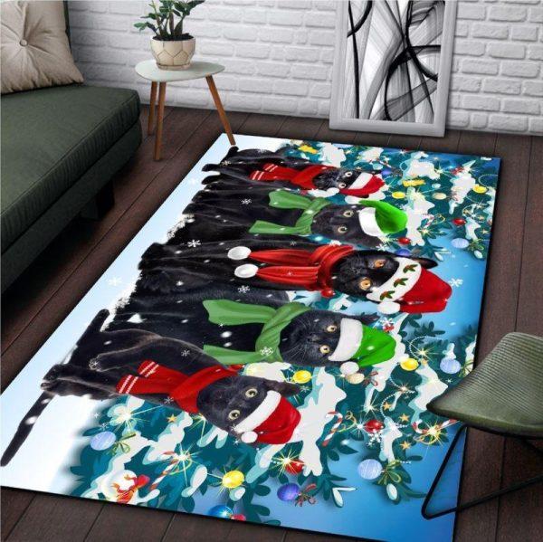 Christmas Rugs, Christmas Area Rugs, Cats Wish You Merry Christmas Rectangle Limited Edition Rug, Christmas Floor Mats