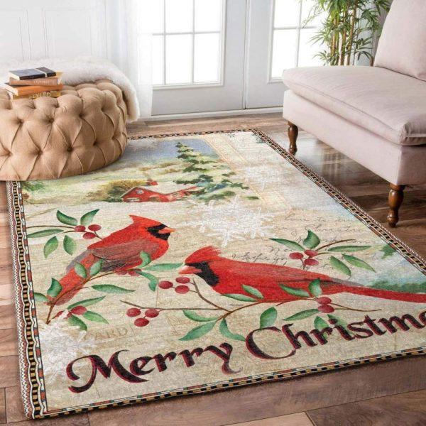 Christmas Rugs, Christmas Area Rugs, Christmas Cardinal Limited Edition Rug, Christmas Floor Mats