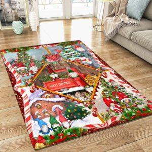 Christmas Rugs, Christmas Area Rugs, Christmas Gnome Rug, Christmas Floor Mats