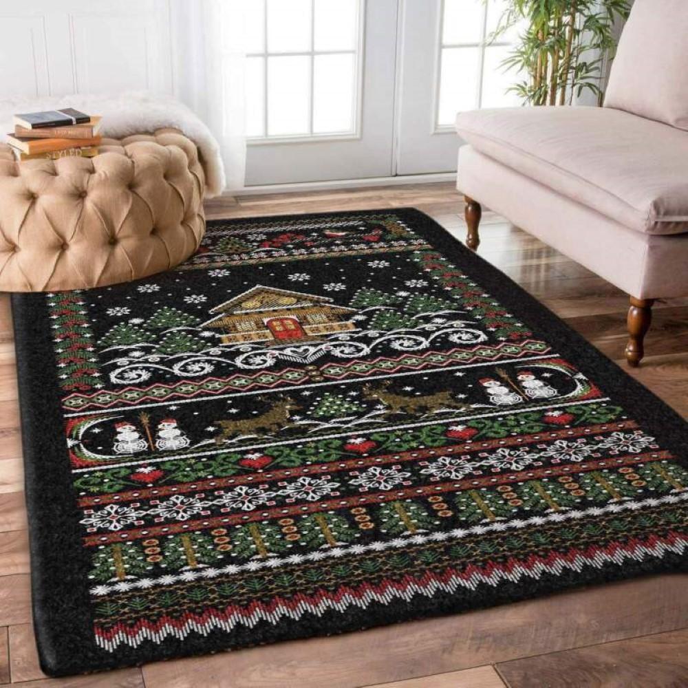 Christmas Rugs, Christmas Area Rugs, Christmas Knitted Limited Edition Rug, Christmas Floor Mats