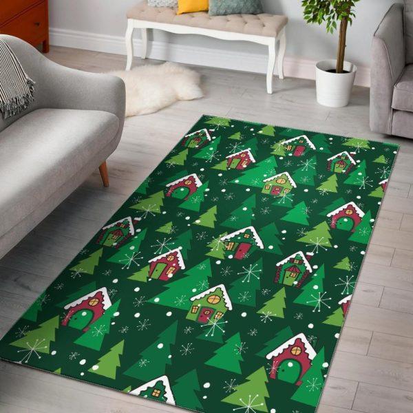 Christmas Rugs, Christmas Area Rugs, Christmas Tree Pattern Print Area Limited Edition Rug, Christmas Floor Mats