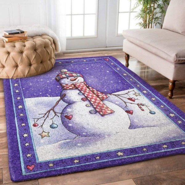 Christmas Rugs, Christmas Area Rugs, Circle Reimagined On Christmas Snowman Limited Edition Rug, Christmas Floor Mats