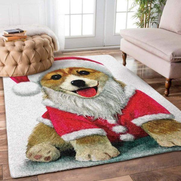 Christmas Rugs, Christmas Area Rugs, Comfort Oasis With Corgi Christmas Limited Edition Rug, Christmas Floor Mats