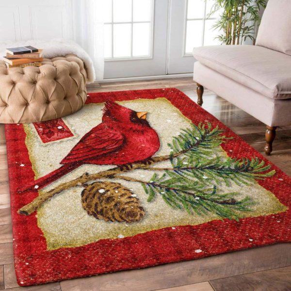 Christmas Rugs, Christmas Area Rugs, Noble Avian Tribute With Cardinal Christmas Limited Edition Rug, Christmas Floor Mats