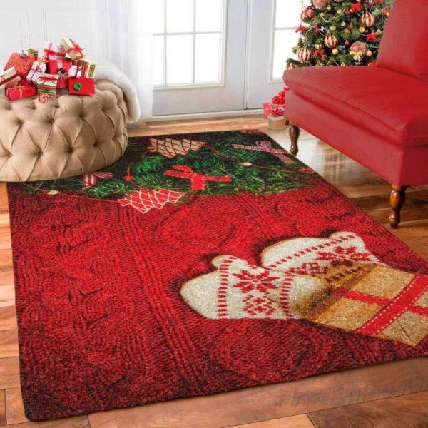 Christmas Rugs, Christmas Area Rugs, Poinsettia Pizzazz With Christmas Limited Edition Rug, Christmas Floor Mats