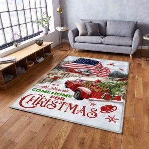 Christmas Rugs, Christmas Area Rugs, Red Truck American Rug All Hearts Come Home For Christmas , Christmas Floor Mats