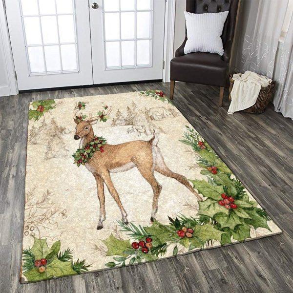 Christmas Rugs, Christmas Area Rugs, Revamp Your Space With The Yuletide Spirit Of Deer Christmas Limited Edition Rug, Christmas Floor Mats