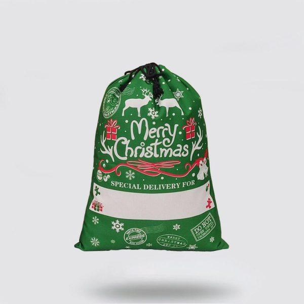 Christmas Sack, Dark Green Special Delivery For Merry Christmas Gift Bag, Xmas Santa Sacks, Christmas Tree Bags, Christmas Bag Gift