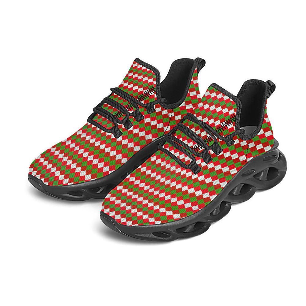 Christmas Shoes, Christmas Running Shoes, Argyle Christmas Themed Print Pattern Black Max Soul Shoes, Christmas Shoes 2023 Christmas Shoes, Christmas Running Shoes, Argyle Christmas Themed Print Pattern Black Max Soul Shoes, Christmas Shoes 2023