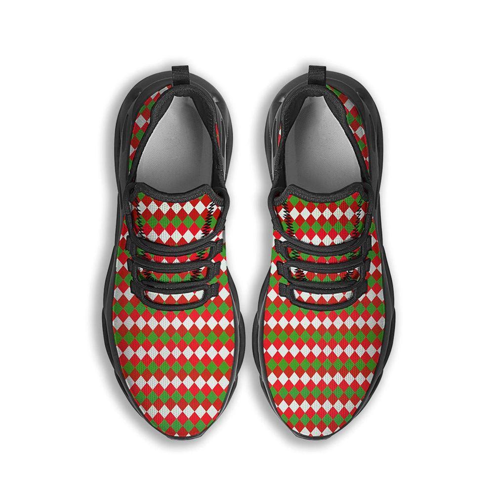 Christmas Shoes, Christmas Running Shoes, Argyle Christmas Themed Print Pattern Black Max Soul Shoes, Christmas Shoes 2023 Christmas Shoes, Christmas Running Shoes, Argyle Christmas Themed Print Pattern Black Max Soul Shoes, Christmas Shoes 2023