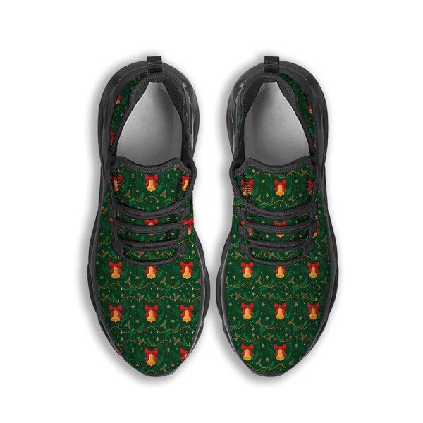 Christmas Shoes, Christmas Running Shoes, Bell Cute Christmas Print Pattern Black Max Soul Shoes, Christmas Shoes 2023