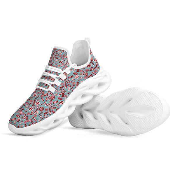 Christmas Shoes, Christmas Running Shoes, Candy Cane Christmas Print Pattern White Max Soul Shoes, Christmas Shoes 2023