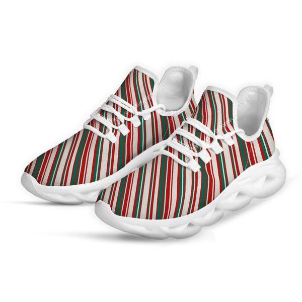 Christmas Shoes, Christmas Running Shoes, Candy Cane Stripe Christmas Print White Max Soul Shoes, Christmas Shoes 2023