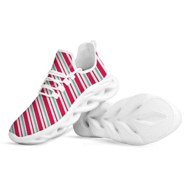 Christmas Shoes, Christmas Running Shoes, Candy Cane Striped Christmas Print White Max Soul Shoes, Christmas Shoes 2023