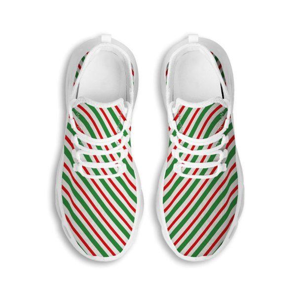 Christmas Shoes, Christmas Running Shoes, Candy Cane Stripes Christmas Print White Max Soul Shoes, Christmas Shoes 2023