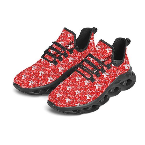 Christmas Shoes, Christmas Running Shoes, Christmas Angel Print Pattern Black Max Soul Shoes, Christmas Shoes 2023