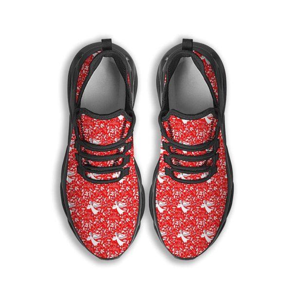 Christmas Shoes, Christmas Running Shoes, Christmas Angel Print Pattern Black Max Soul Shoes, Christmas Shoes 2023