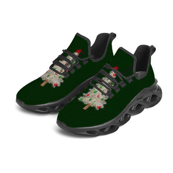 Christmas Shoes, Christmas Running Shoes, Christmas Decorated Tree Print Black Max Soul Shoes, Christmas Shoes 2023
