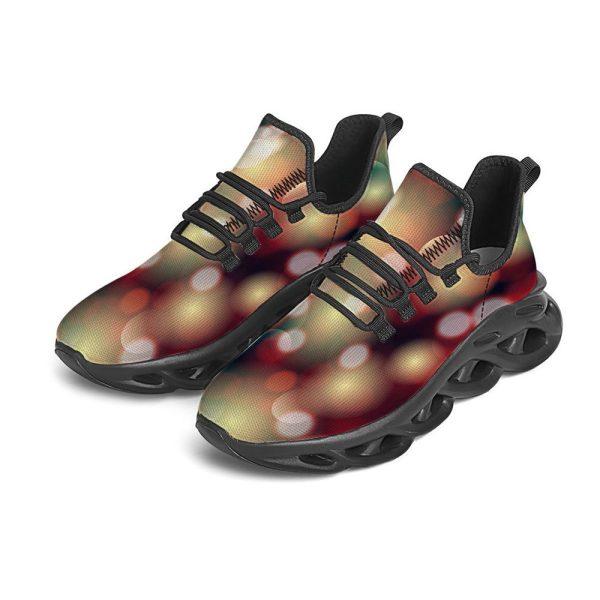 Christmas Shoes, Christmas Running Shoes, Christmas Defocused Lights Print Black Max Soul Shoes, Christmas Shoes 2023