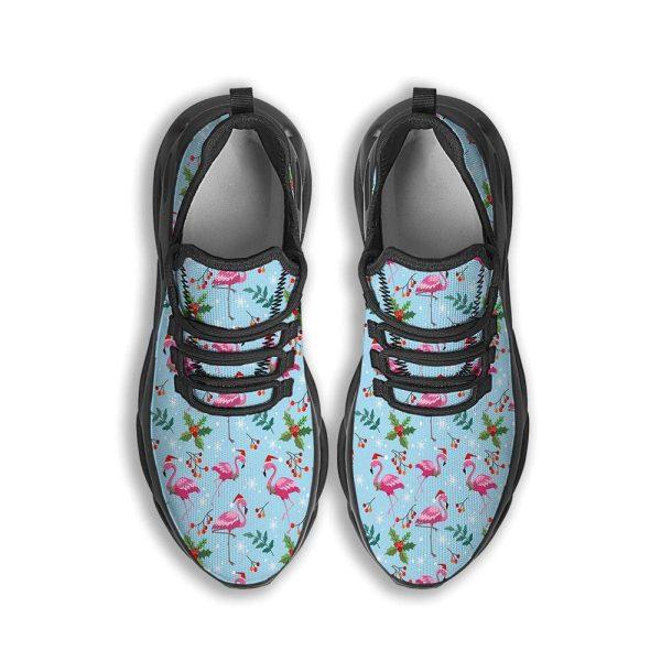 Christmas Shoes, Christmas Running Shoes, Christmas Flamingo Pink Print Pattern Black Max Soul Shoes, Christmas Shoes 2023