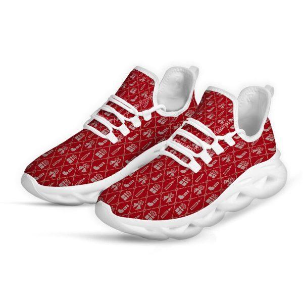 Christmas Shoes, Christmas Running Shoes, Christmas Gift Knitted Print Pattern White Max Soul Shoes, Christmas Shoes 2023