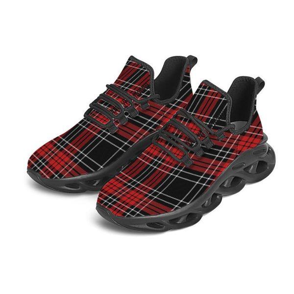 Christmas Shoes, Christmas Running Shoes, Christmas Red Plaid Scottish Black Max Soul Shoes, Christmas Shoes 2023