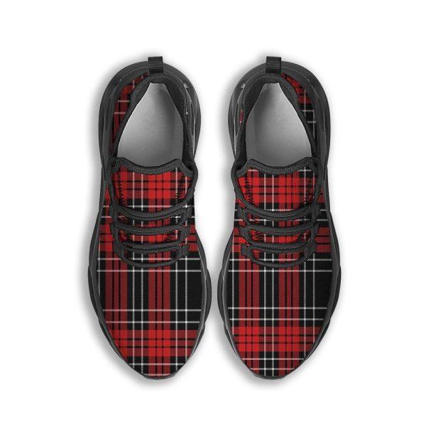 Christmas Shoes, Christmas Running Shoes, Christmas Red Plaid Scottish Black Max Soul Shoes, Christmas Shoes 2023