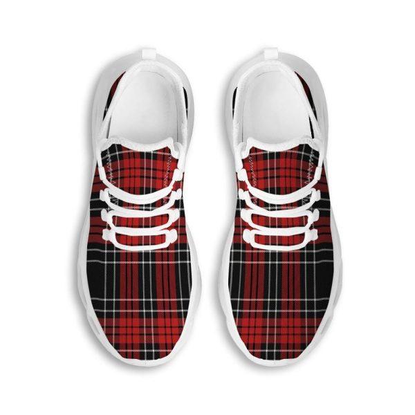 Christmas Shoes, Christmas Running Shoes, Christmas Red Plaid Scottish White Max Soul Shoes, Christmas Shoes 2023