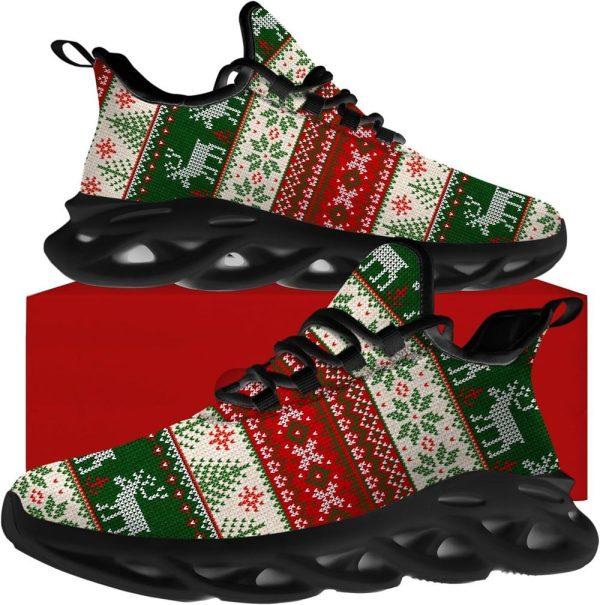 Christmas Shoes, Christmas Running Shoes, Christmas Reindeer Pattern Max Soul Shoes, Christmas Shoes 2023