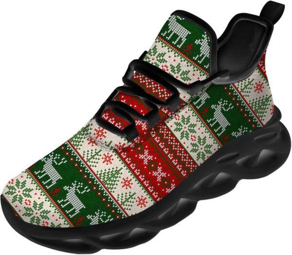 Christmas Shoes, Christmas Running Shoes, Christmas Reindeer Pattern Max Soul Shoes, Christmas Shoes 2023