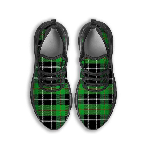 Christmas Shoes, Christmas Running Shoes, Christmas Tartan Green Plaid Scottish Black Max Soul Shoes, Christmas Shoes 2023